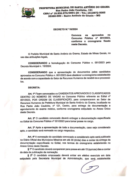 Decreto n° 16/2024
