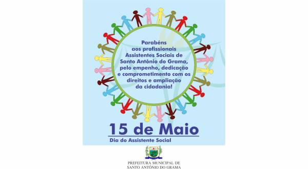 15 DE MAIO - DIA DO ASSISTENTE SOCIAL