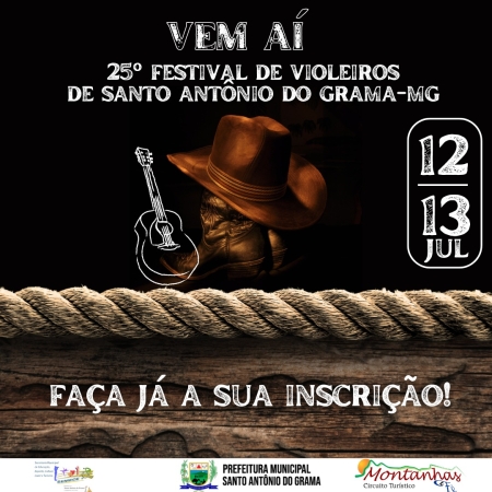 25º Festival de Violeiros de Santo Antônio do Grama - Link para inscrição